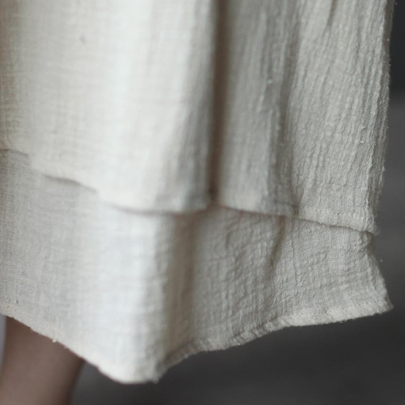 Nude long linen summer dress linen maxi sundress sleeveless - Omychic