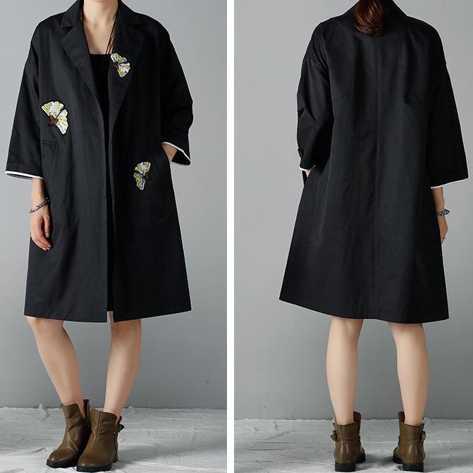 Plus size coats woman oversize cardigans in black - Omychic