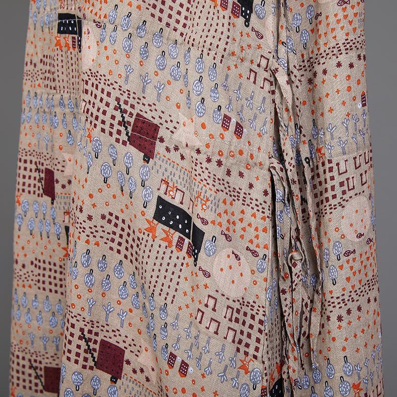 Print Lacing Loose Short Sleeve Casual Dress - Omychic