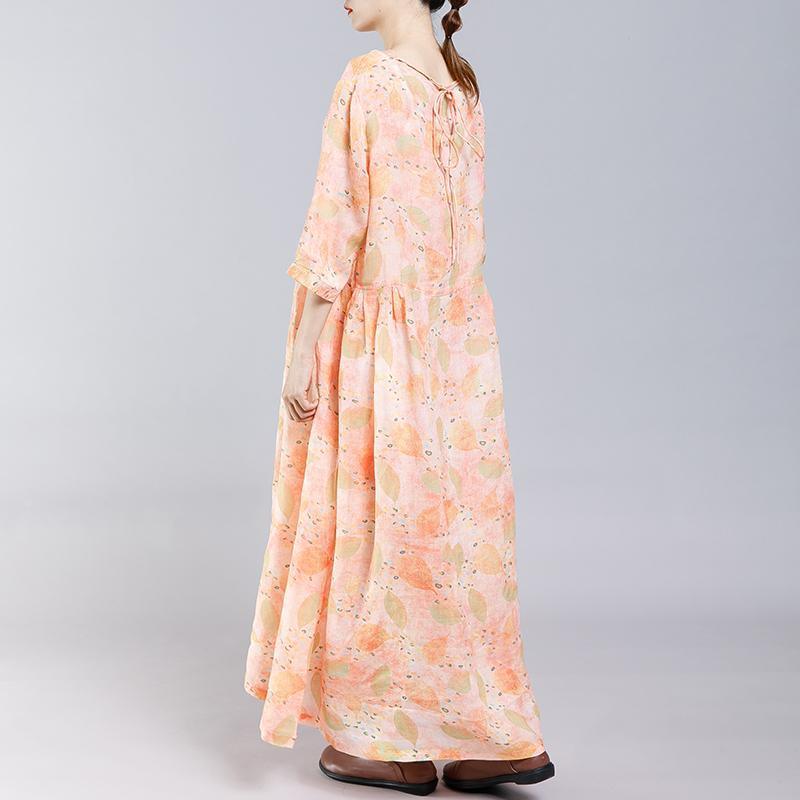 Print V-Neck Button Casual Women Dress - Omychic