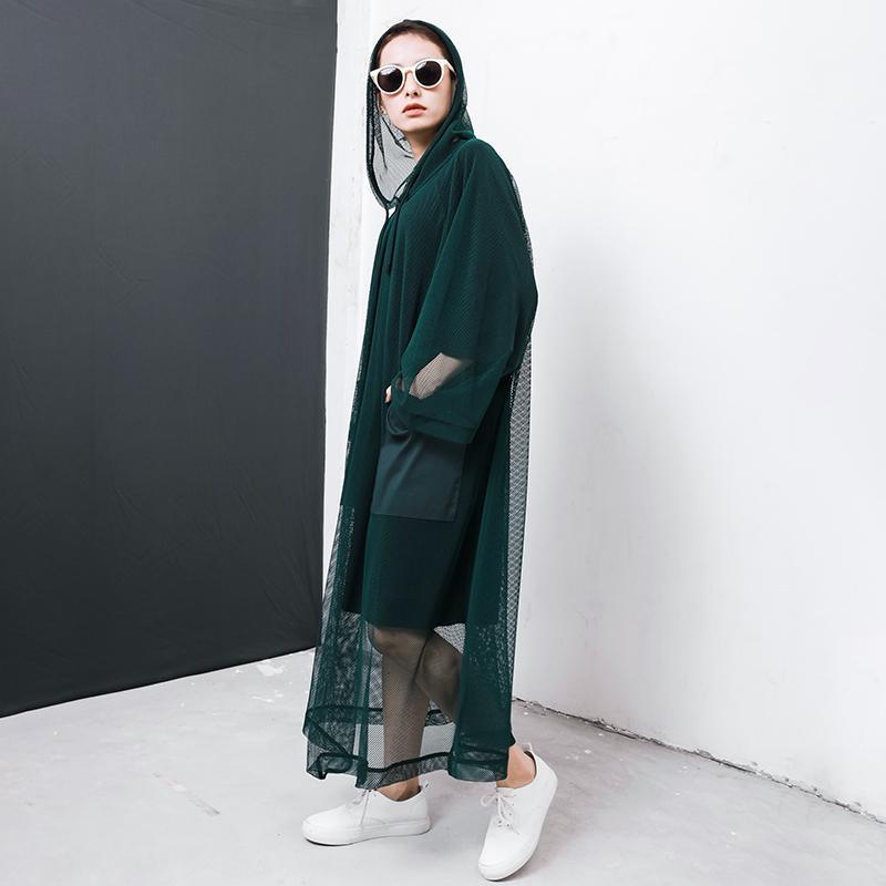 Solid Color Big Pockets Drawstring Dress - Omychic