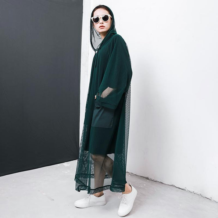 Solid Color Big Pockets Drawstring Dress - Omychic