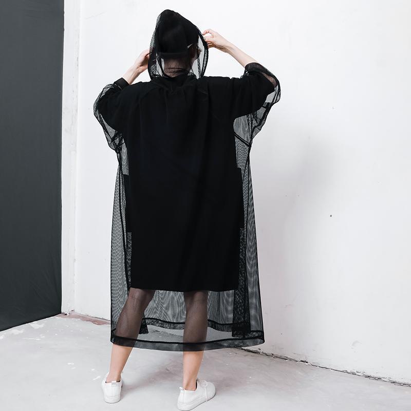 Solid Color Big Pockets Drawstring Dress - Omychic