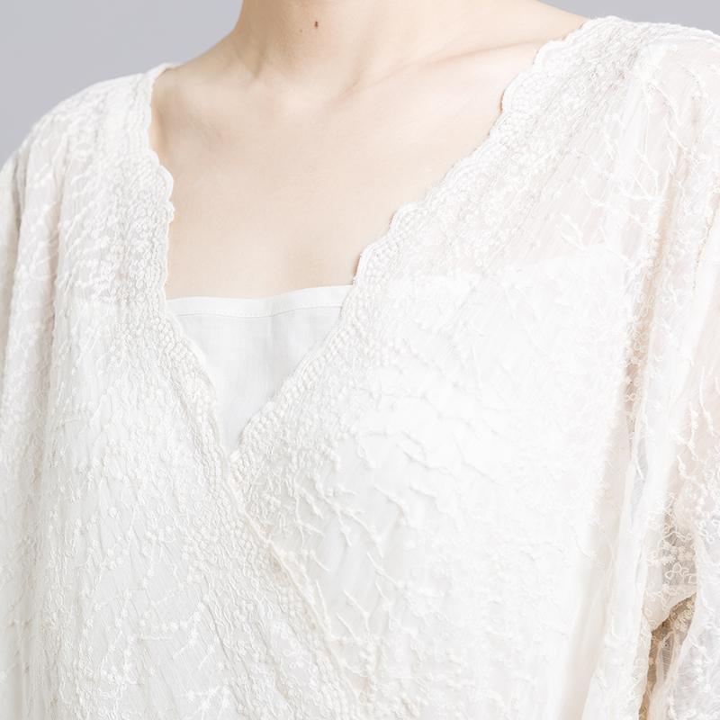 Solid Color Embroidery Casual Dress With Lining - Omychic