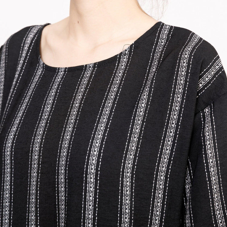 Stripes Irregular Spliced Loose Casual Dress - Omychic