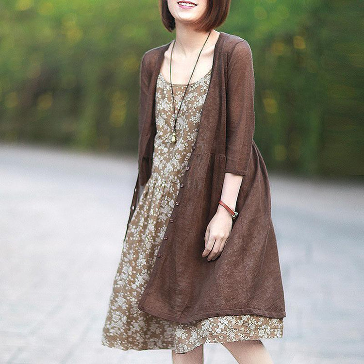 Summer O-Neck Sleeveless Floral Printed Slip Dress - Omychic