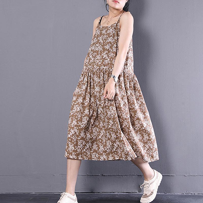 Summer O-Neck Sleeveless Floral Printed Slip Dress - Omychic