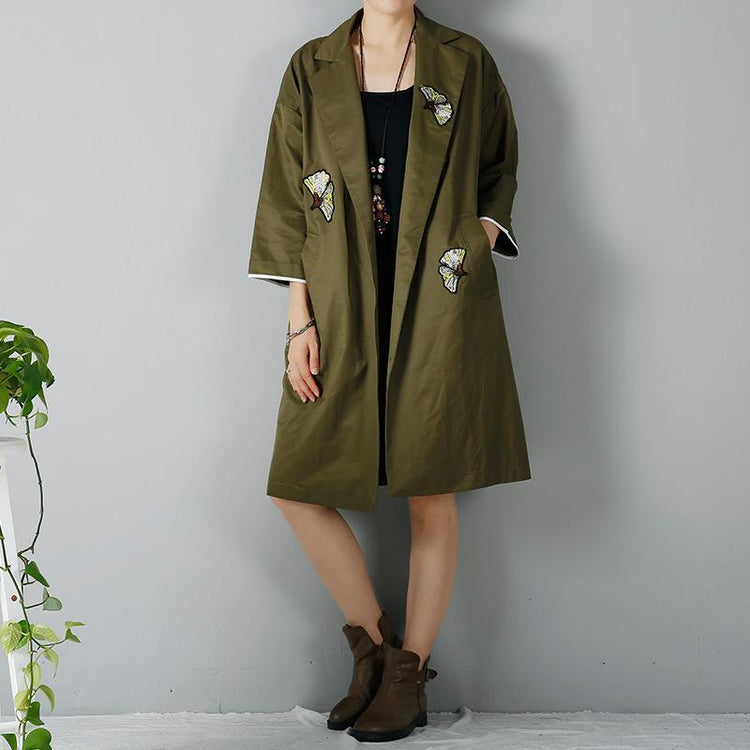 Tea green plus size coats long cardigans - Omychic