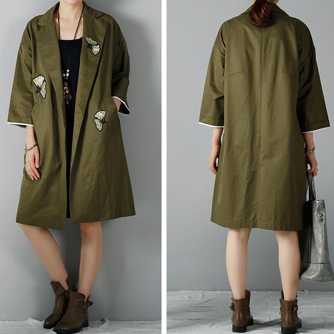 Tea green plus size coats long cardigans - Omychic