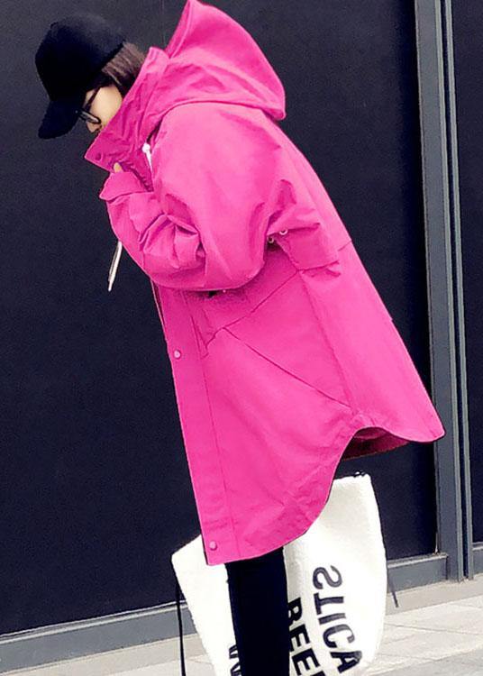 Unique Rose zippered asymmetrical design Regular Fall trench coats - Omychic