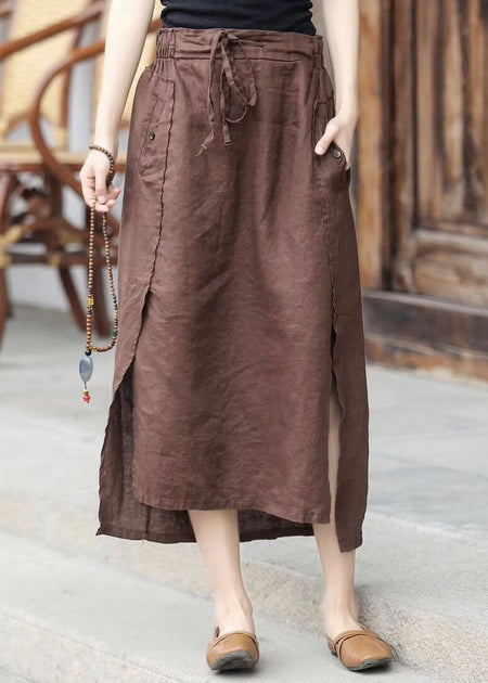 omychic plus size cotton linen vintage floral for women casual loose midi autumn winter main image 1