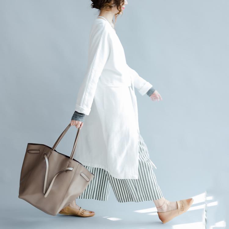 White V neck cardigan long knit sweater coats womens knitwear  design - Omychic