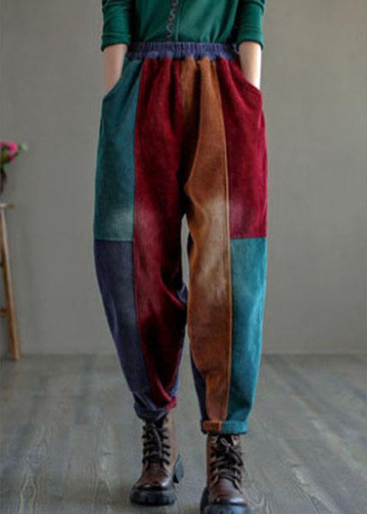 Women's Colorful Pants, Color Block Pants