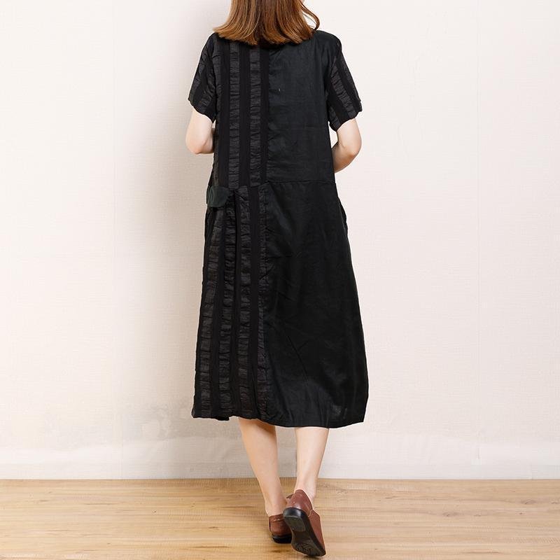 Round Neck Casual Patchwork Summer Dress - Omychic