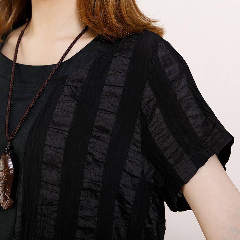 Round Neck Casual Patchwork Summer Dress - Omychic