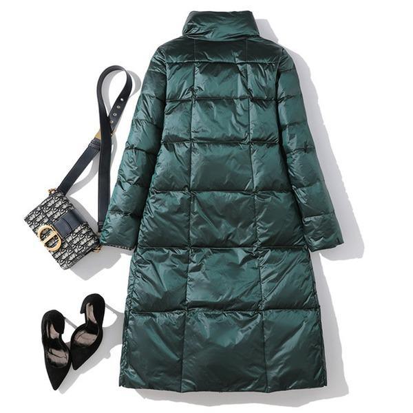 Black Double Side Wear Outerdoor Female Coats Long  Warm Down Coat Puffer Jacket Parka - Omychic