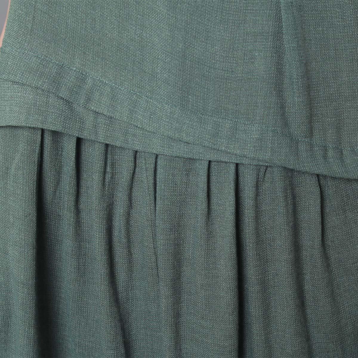 blackish green oversize sundress plus size shift dress handmade - Omychic