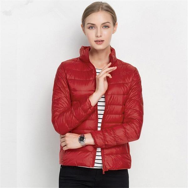 Women Coat Autumn Winter 90% White Duck Down Jacket  16 Colors Warm Slim Zipper Fashion Light Down Coat - Omychic