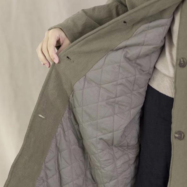 Women Vintage Cotton Linen Parkas Button Pockets Coats 2020 Autumn Solid Color Plus Size Parkas - Omychic