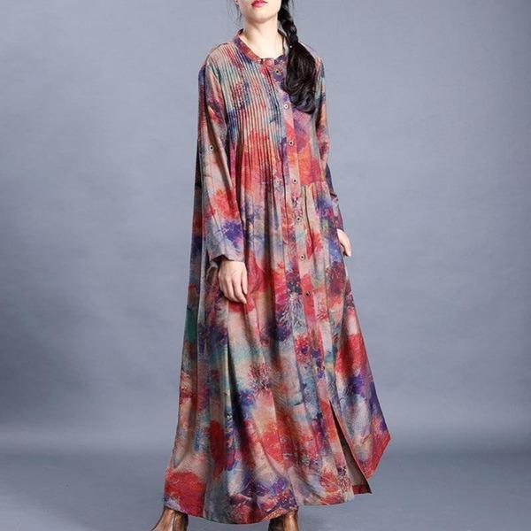 2020 Spring New Loose Plus Size Fashion Floral Print Coats - Omychic