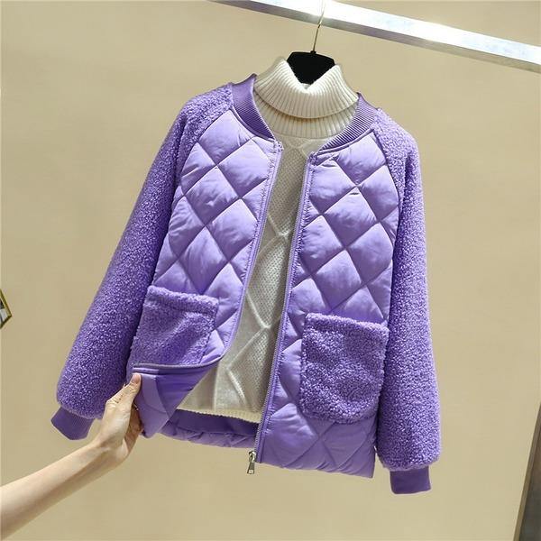 2020 Autumn Winter Jacket Women Lamb Fur Parkas Short Coats - Omychic