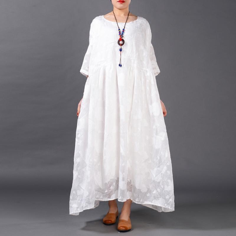 White linen plus size clothing sale