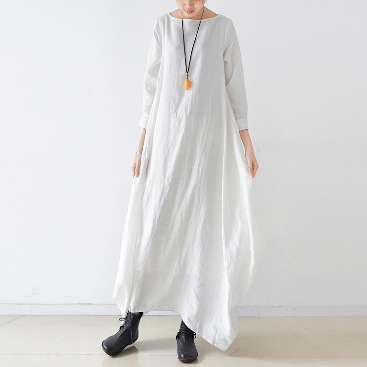 White linen maxi dress plus size Clearance