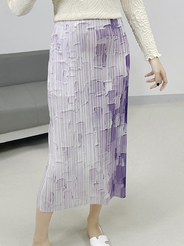 High Waist Loose Elasticity Pleated Split-Joint Skirts
