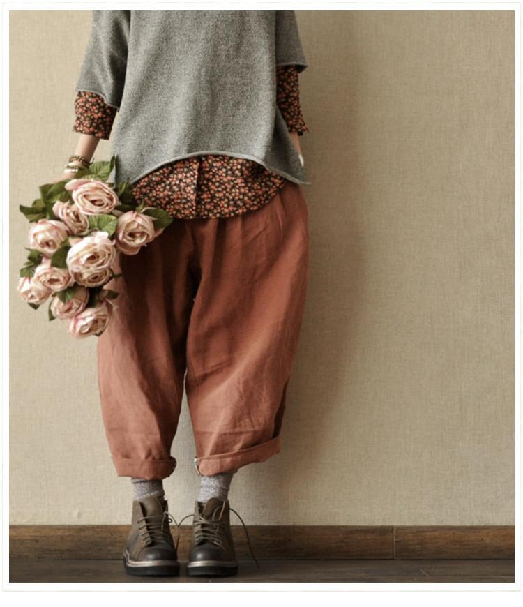 Turnip Pants Causal Linen Long Pants