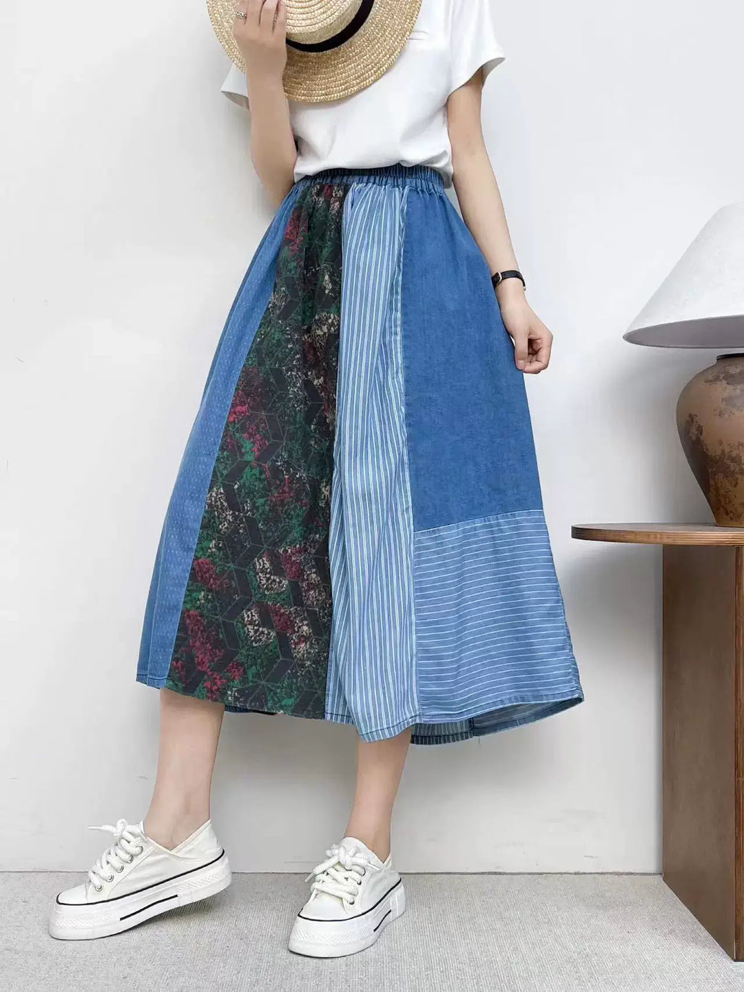 Women Loose Retro Versatile Skirt Summer