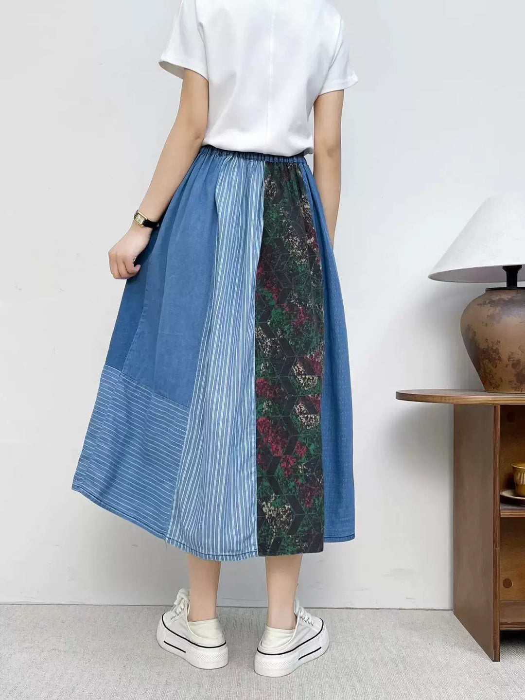 Women Loose Retro Versatile Skirt Summer