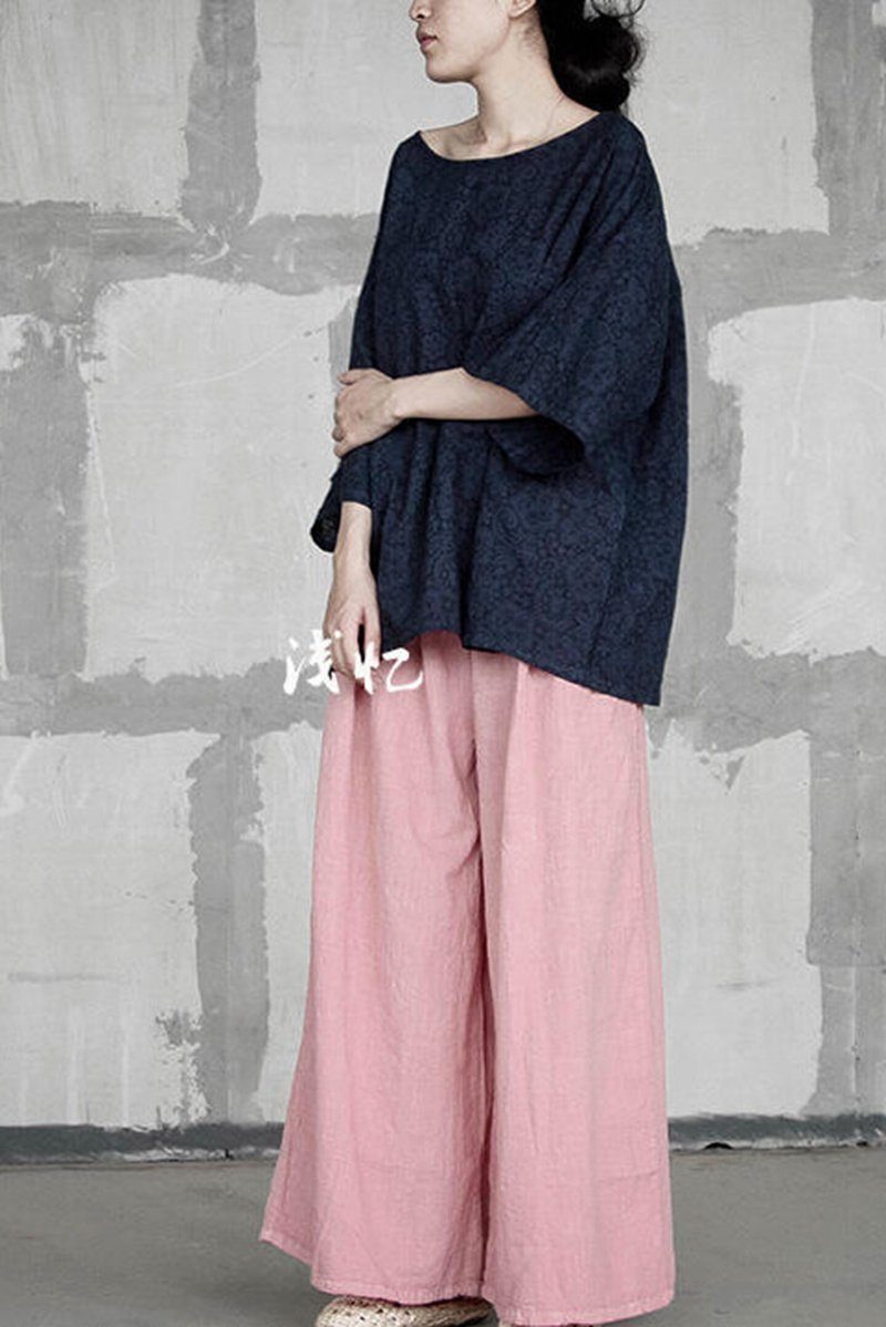 Original Design Loose Long Vintage Cotton Linen Pants