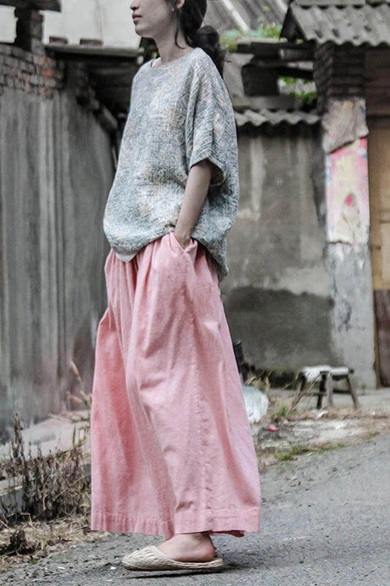 Original Design Loose Long Vintage Cotton Linen Pants