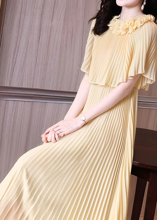 2025 New Apricot Floral False Two Pieces Set Dresses Summer