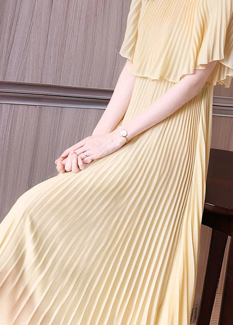2025 New Apricot Floral False Two Pieces Set Dresses Summer