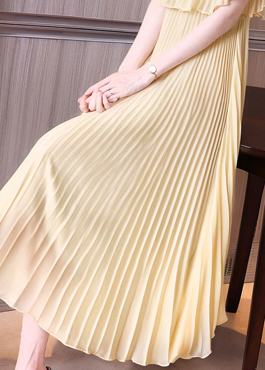 2025 New Apricot Floral False Two Pieces Set Dresses Summer
