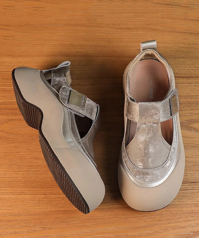 2025 New Apricot Hollow Out Breathable Platform Sandals