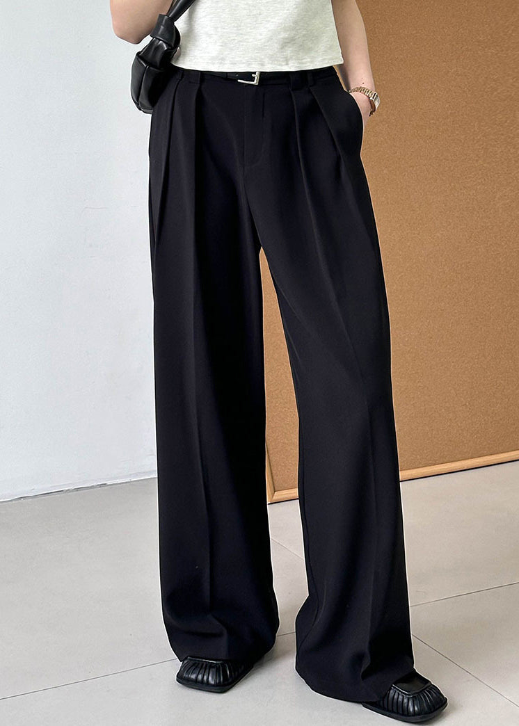 2025 New Beige High Waist Pockets Pants Summer