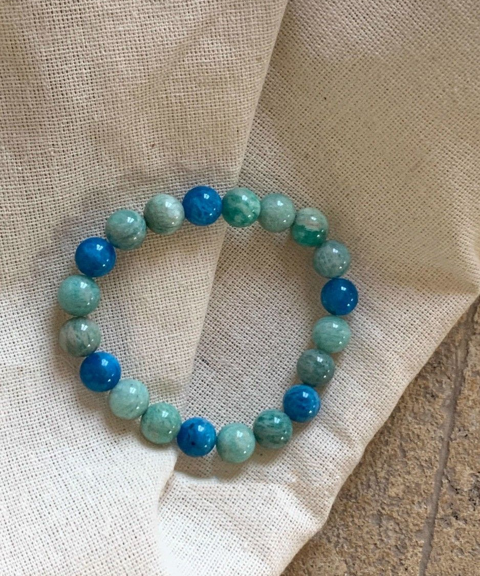 2025 New Blue Amazonite Beads Chain Bracelet