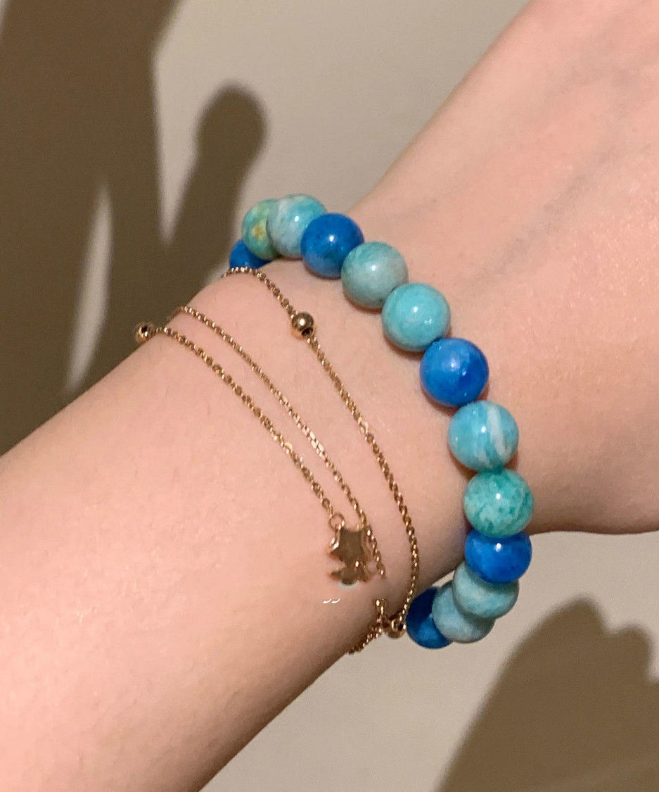 2025 New Blue Amazonite Beads Chain Bracelet