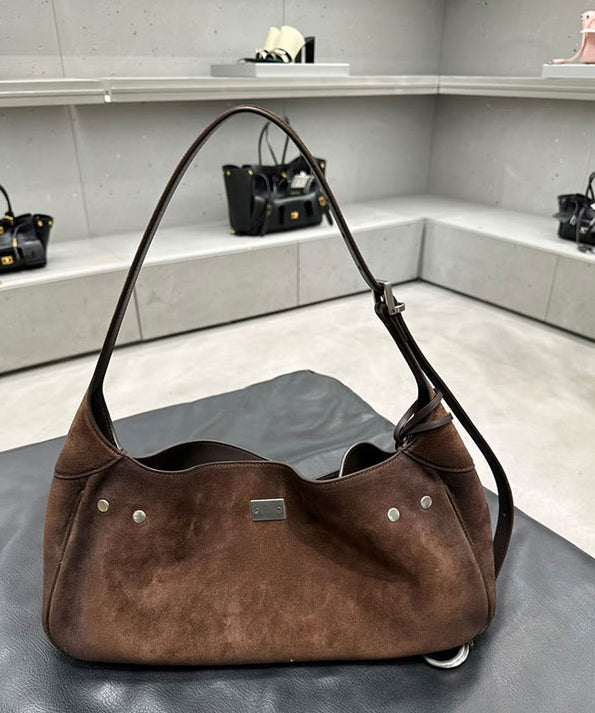 2025 New Coffee Durable Suede Shoulder Bag
