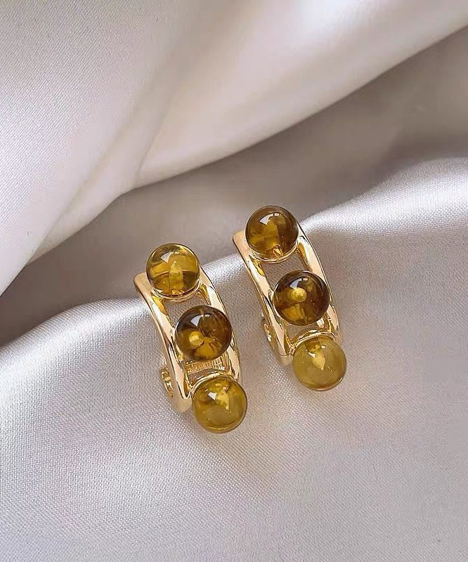 2025 New Gold Sterling Silver Overgild Pearl Hoop Earrings