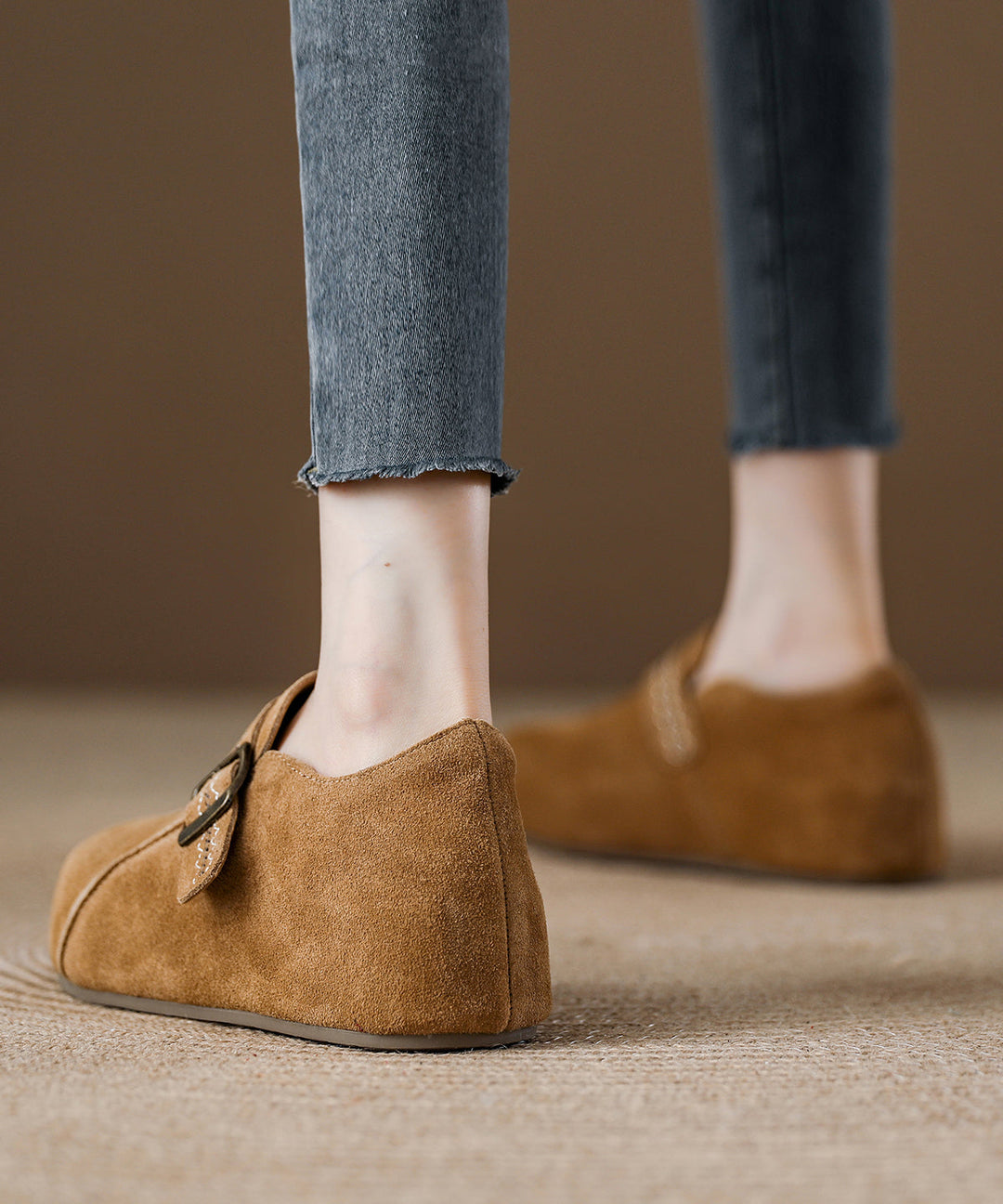 2025 New Light Camel Suede Platform Haken Shoes