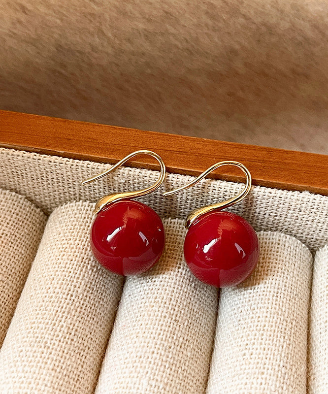 2025 New Silk Sterling Silver Agate Drop Earrings