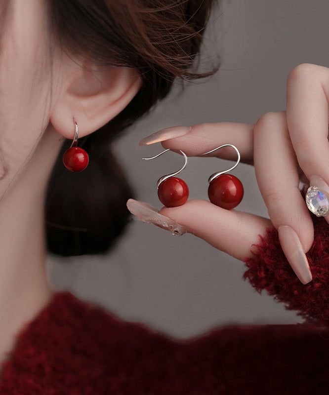 2025 New Silk Sterling Silver Agate Drop Earrings