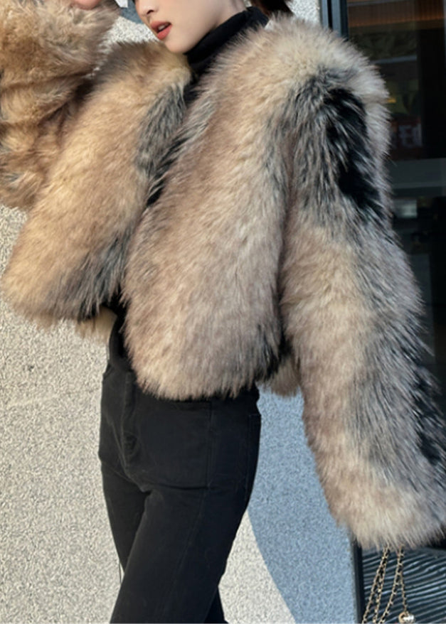 2025 New V Neck Thick Leather And Fur Coats Winter