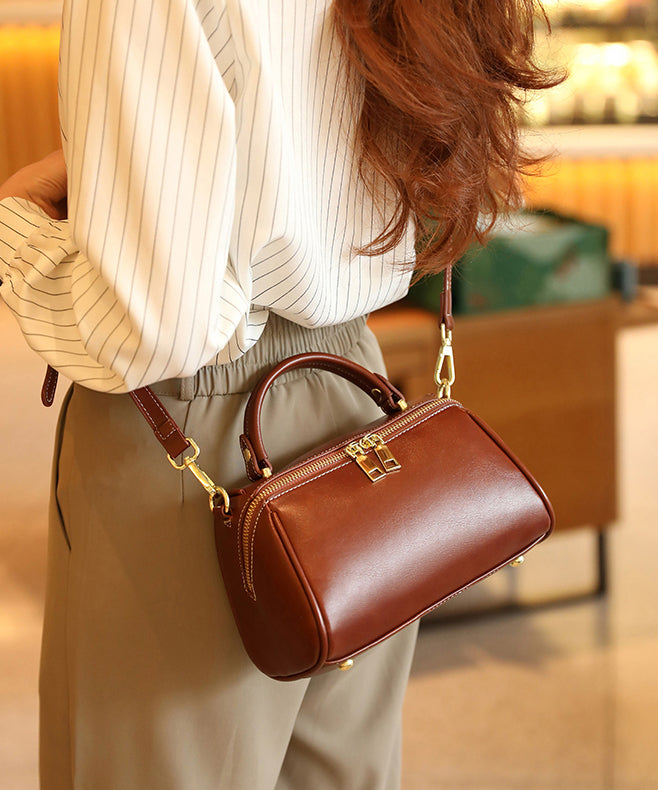 2025 New Versatile Brown Calf Leather Mini Bag