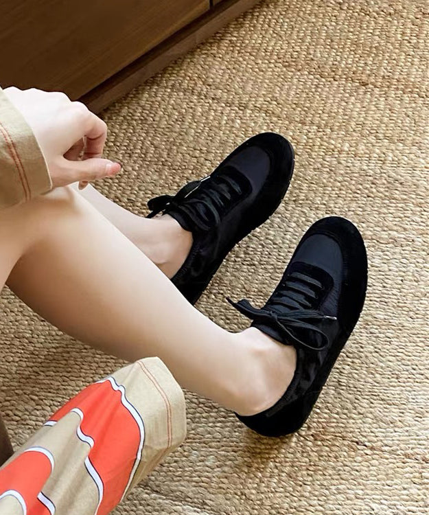 2025 New Yellow Sport Flats Suede DIY Lace Up