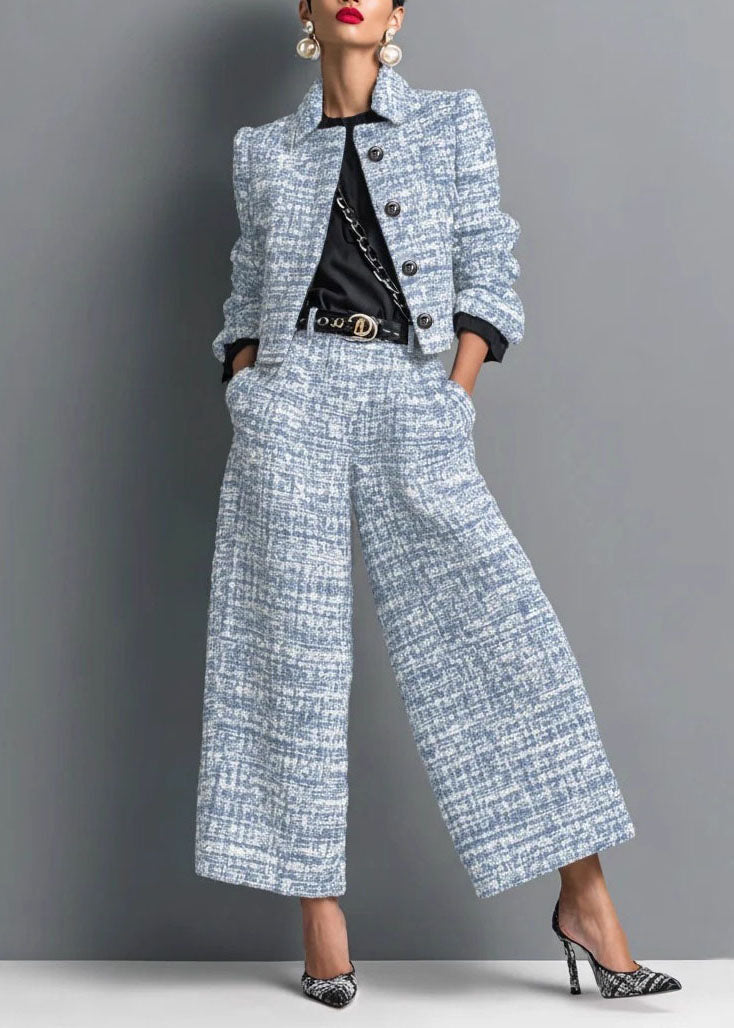 2026 New Black Collar Short Jacket And Pants Set Autumn