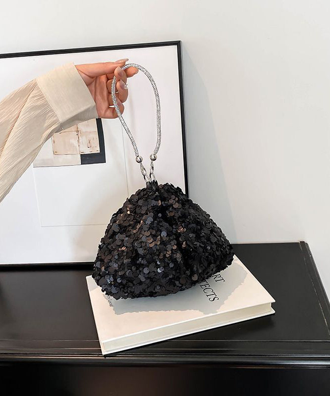 2026 New Black Fashionable Versatile Sequined Tote Bag